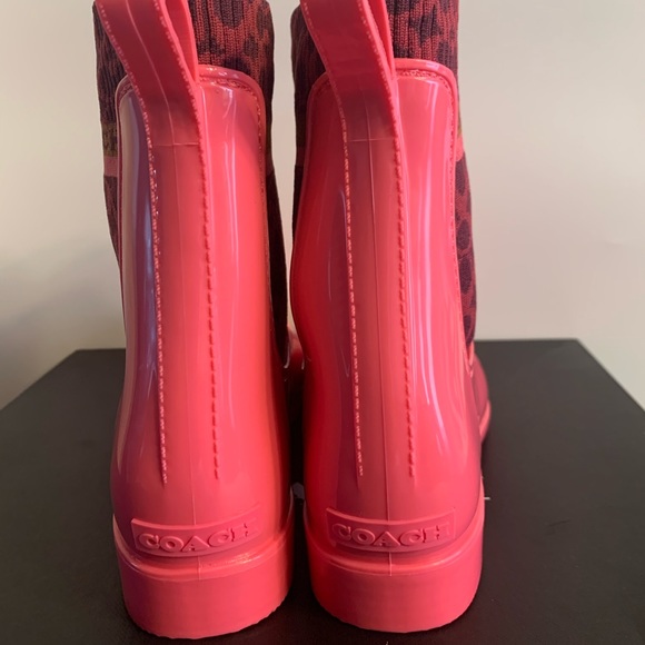 Brand New Coach Rivington Rubber Short Rain Boots 7 B/Narrow Fit/Size Up - Picture 7 of 12